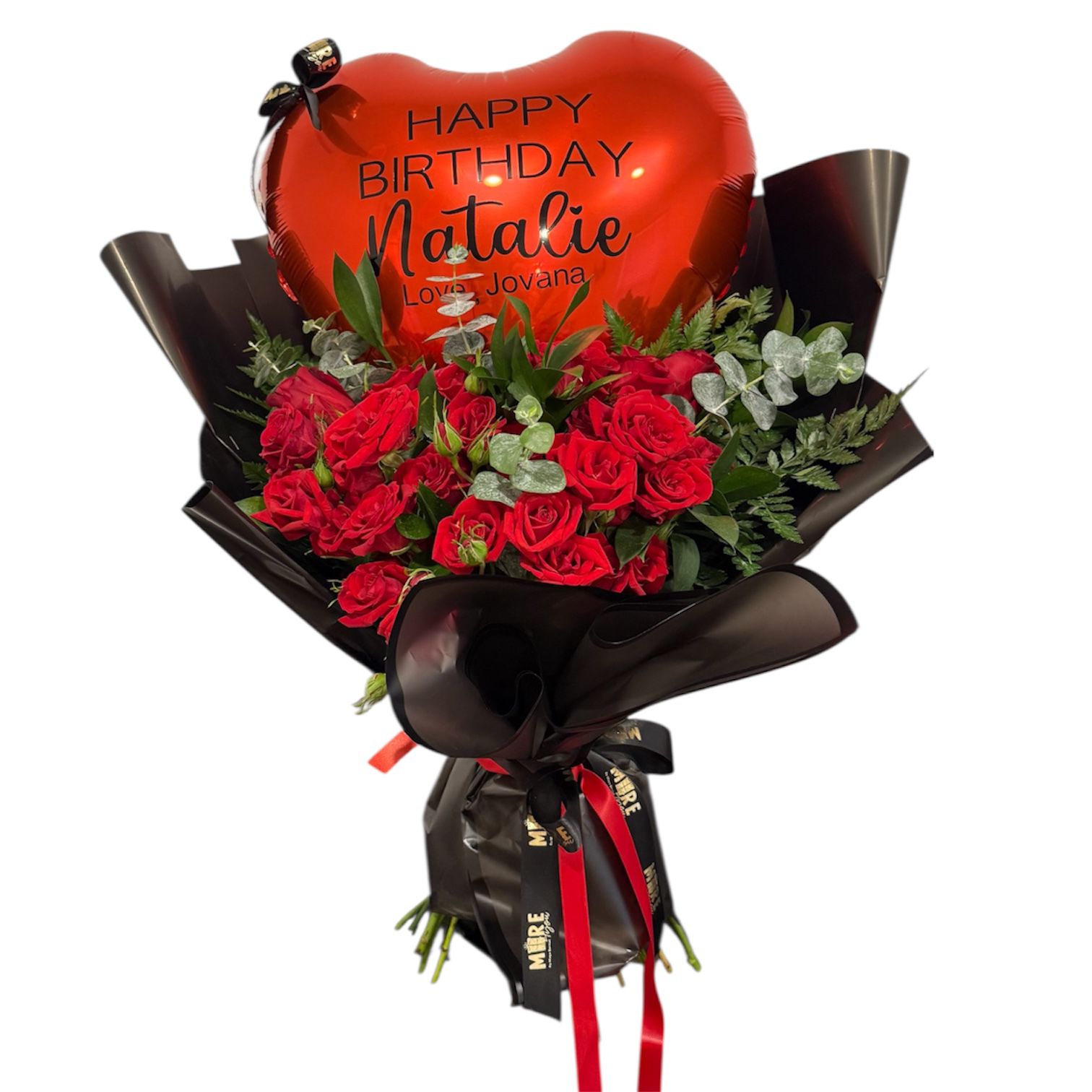 V-Day Floral and Fun Balloon Bouquet - Image 2
