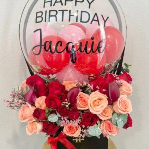 flower box red and pink